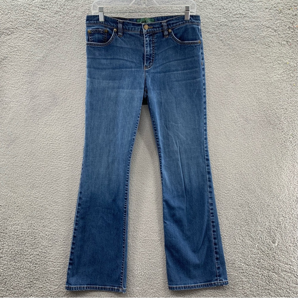 LRL Ralph Lauren Jeans Women’s Mid-Rise Classic Bootcut Flared Dark Wash Jeans 8